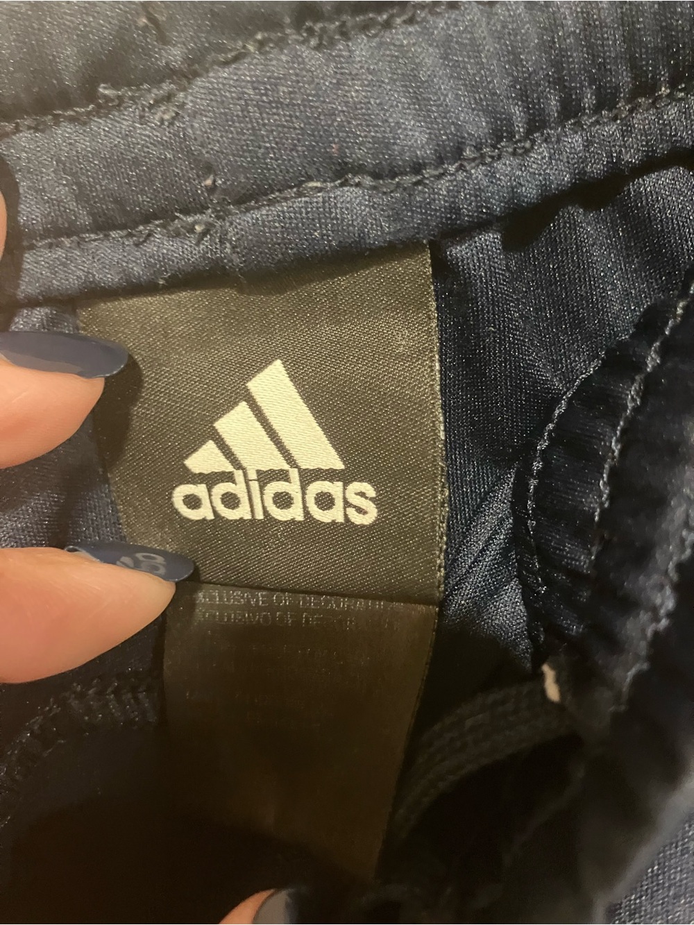 Vintage Y2K Adidas Navy Green 3 Stripe Track Pants - Picture 5 of 6